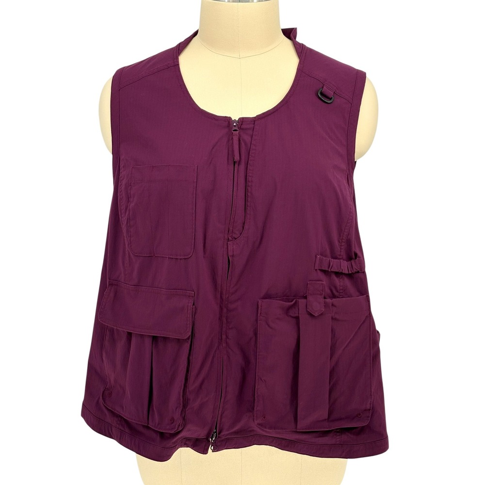 Duluth Trading Co Gardening Vest Purple Utility Multi-Pocket Ripstop 4X